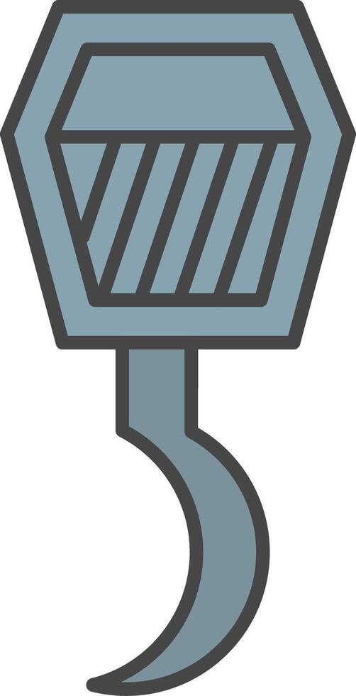 Hook Line Filled Light Icon vector