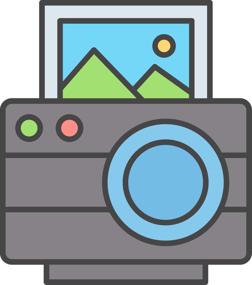 Photo Line Filled Light Icon vector