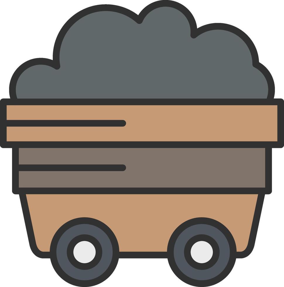 Coal Line Filled Light Icon vector