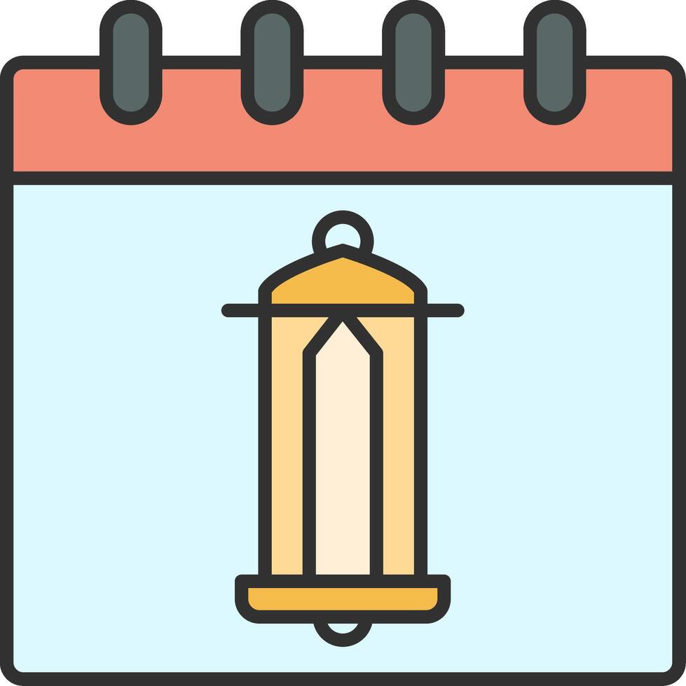 Calendar Line Filled Light Icon vector