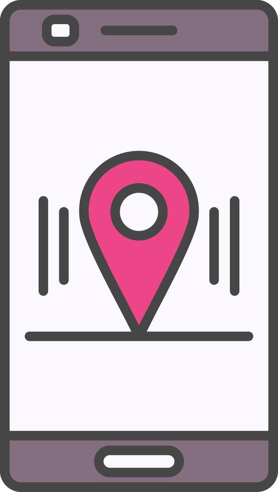 Location Line Filled Light Icon vector