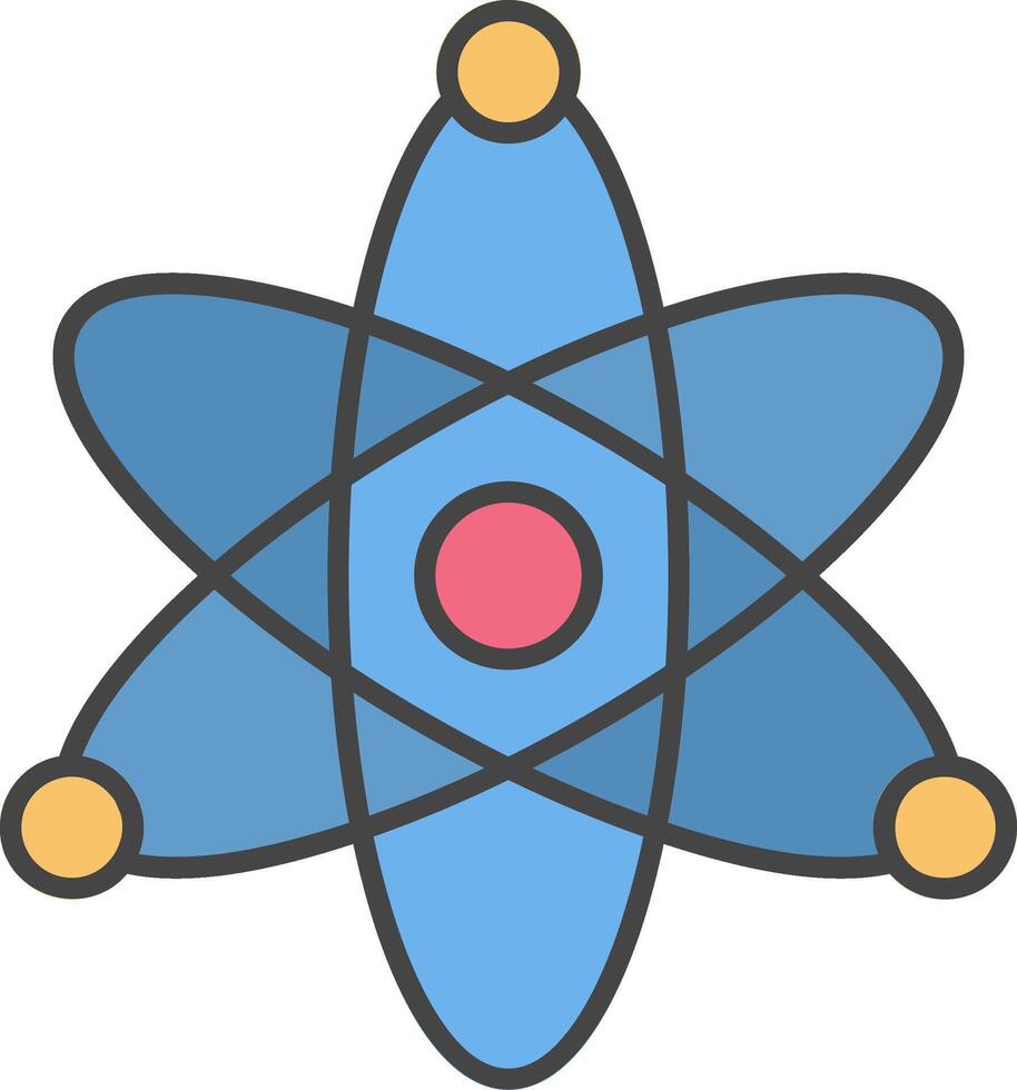 Atom Line Filled Light Icon vector