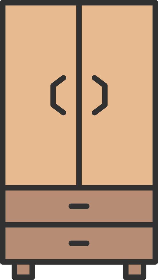 Cupboard Line Filled Light Icon vector