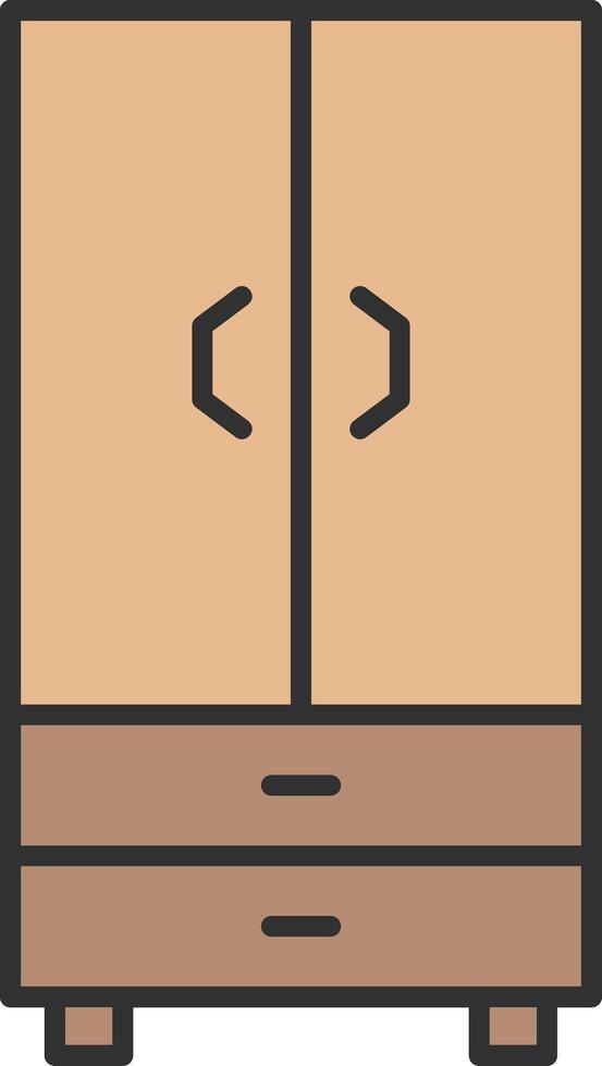 Cupboard Line Filled Light Icon vector