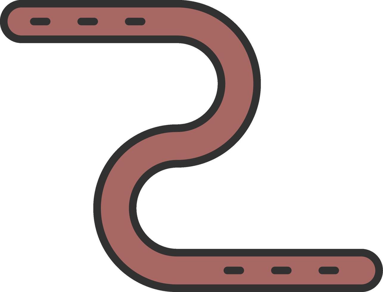 Earthworm Line Filled Light Icon vector