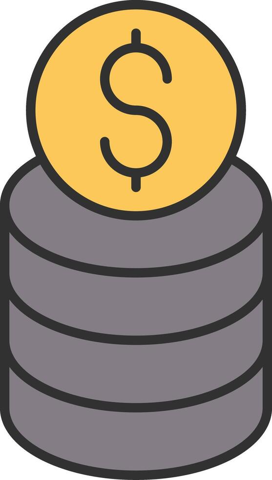 Income Line Filled Light Icon vector