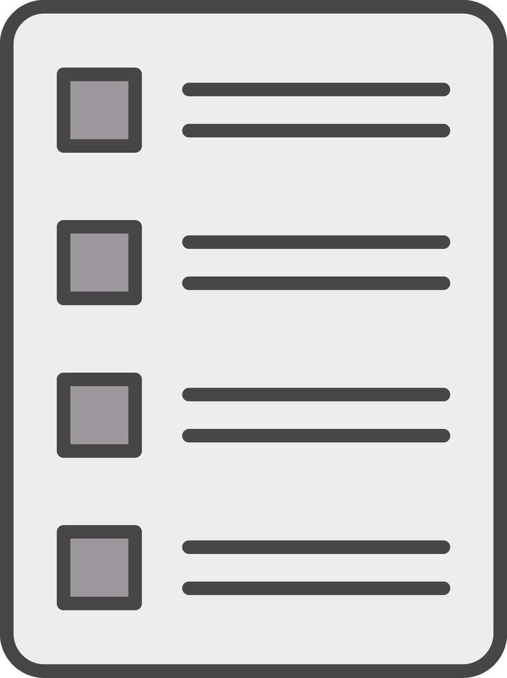 Task List Line Filled Light Icon vector