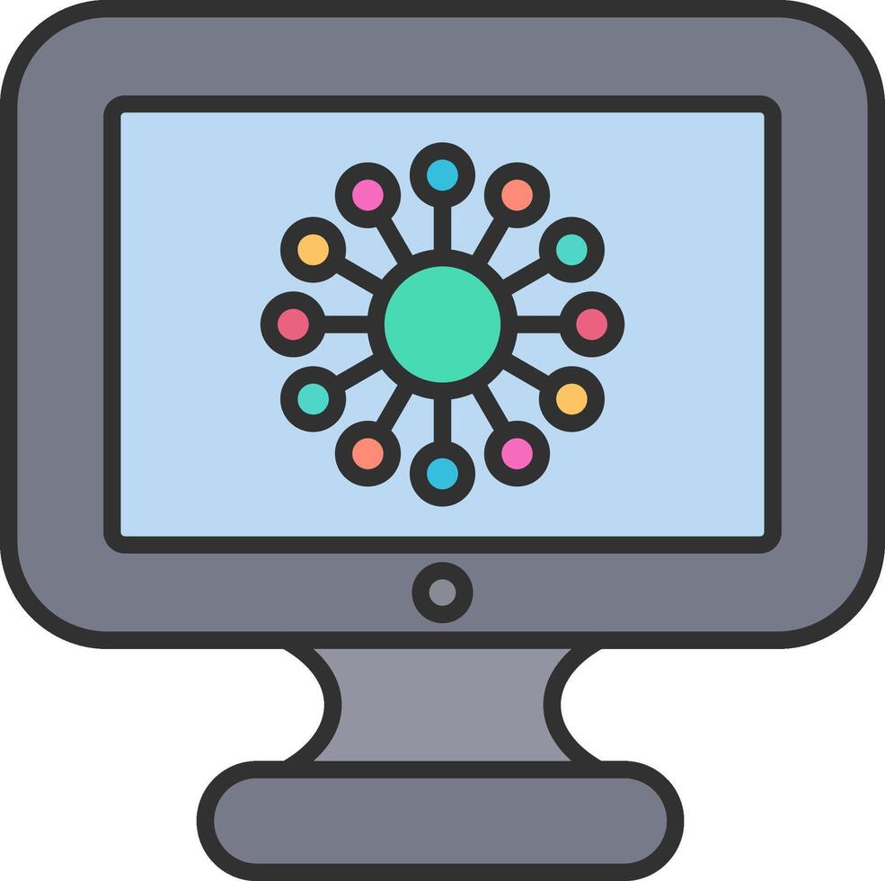 Diagram Line Filled Light Icon vector