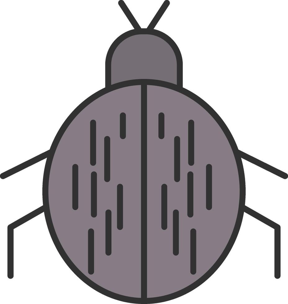 escarabajo línea lleno ligero icono vector