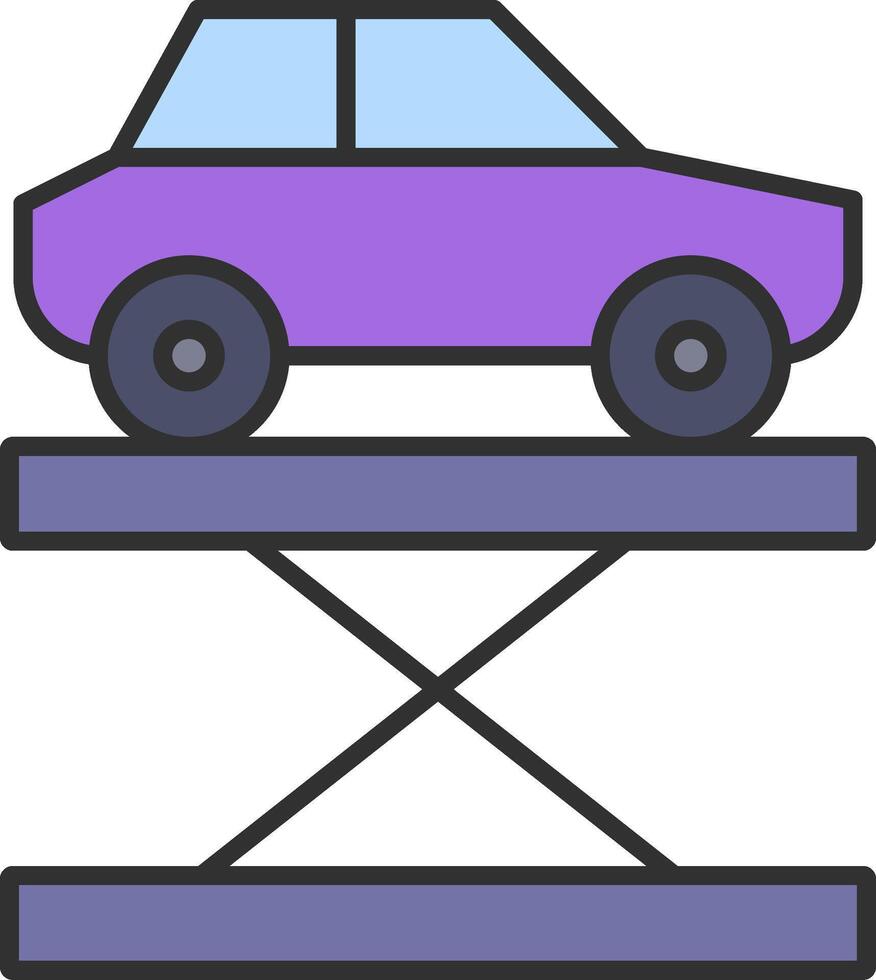 Car Lift Line Filled Light Icon vector