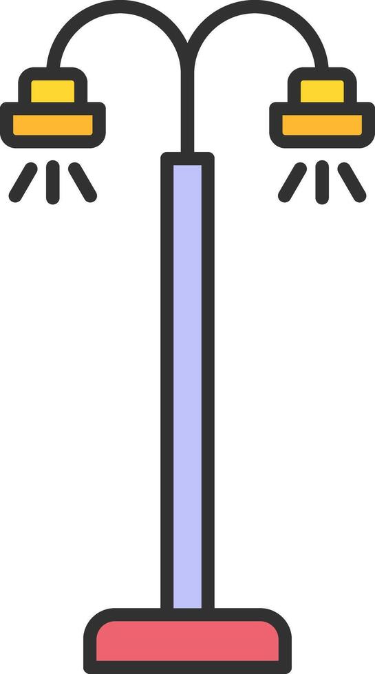 Street Lamp Line Filled Light Icon vector