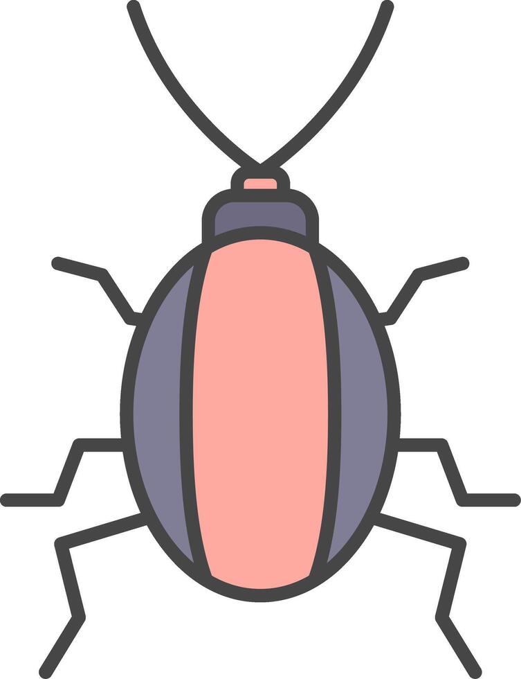cucaracha línea lleno ligero icono vector