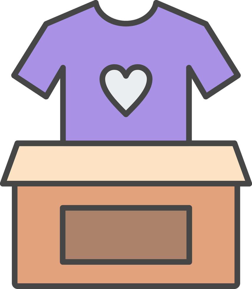 Clothes Donation Line Filled Light Icon vector