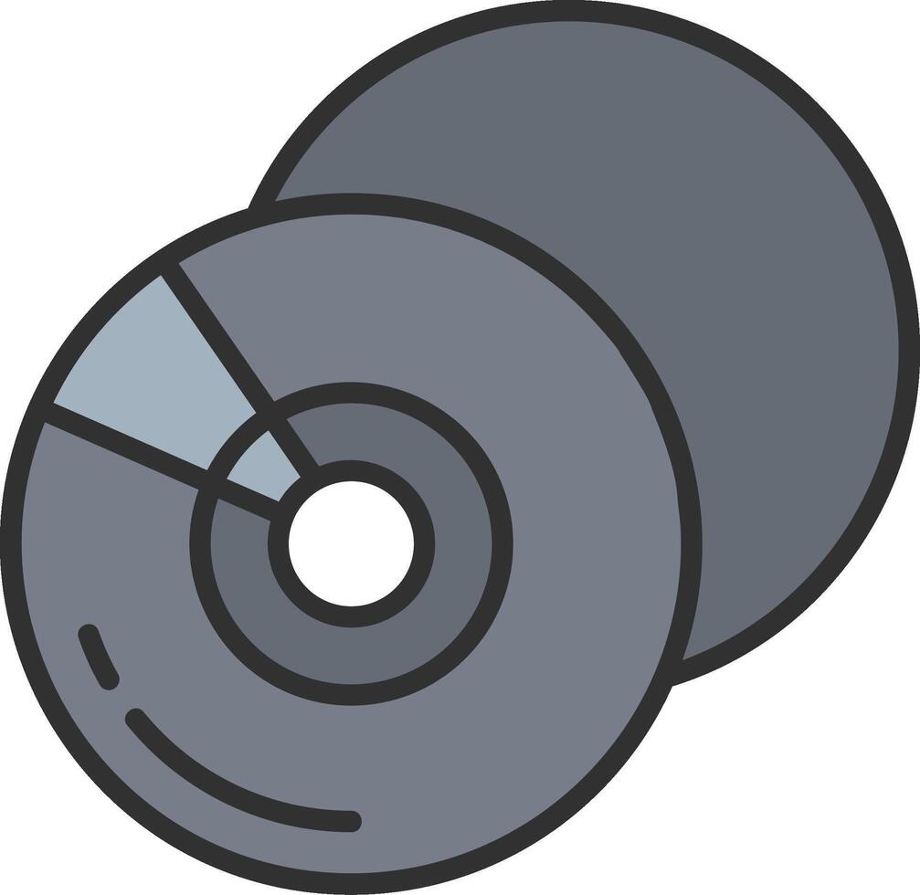 compacto disco línea lleno ligero icono vector