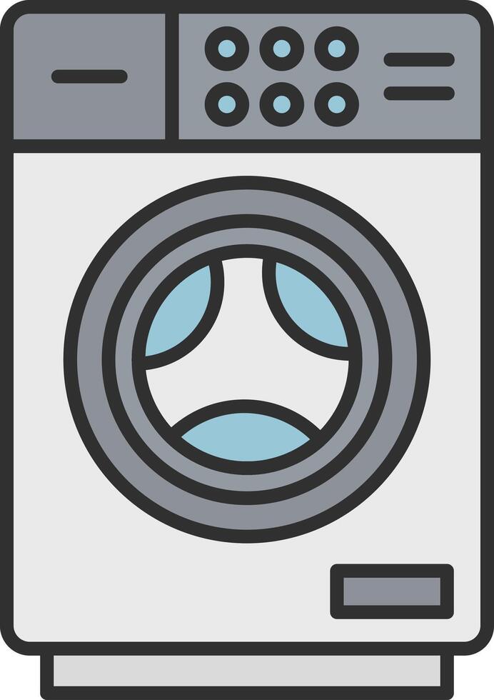 Washing Machine Line Filled Light Icon vector