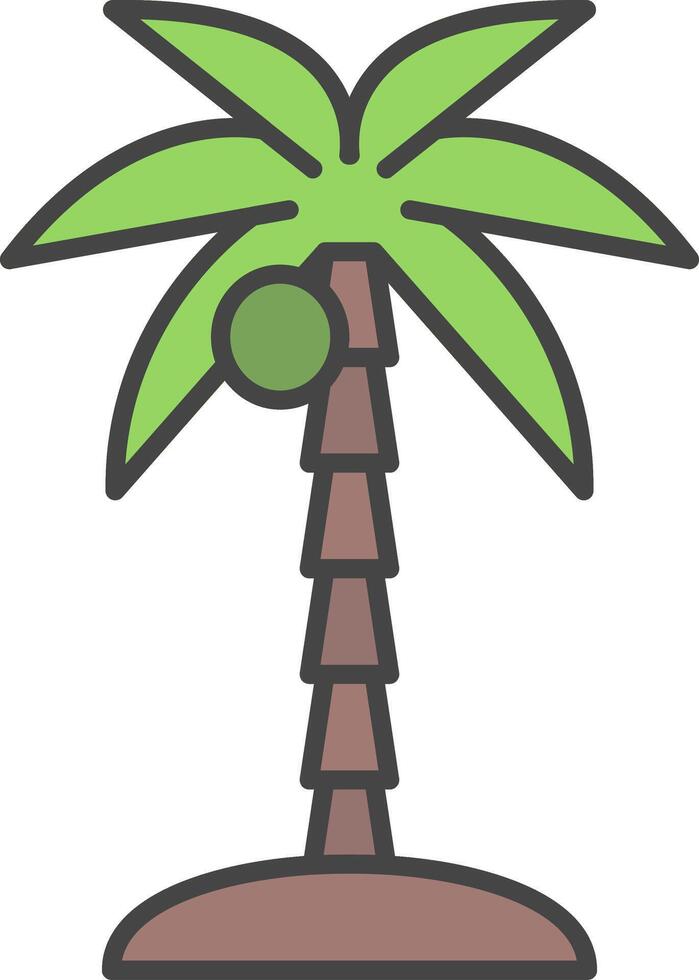 Coconut Tree Line Filled Light Icon vector