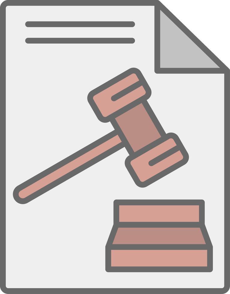 Law Line Filled Light Icon vector