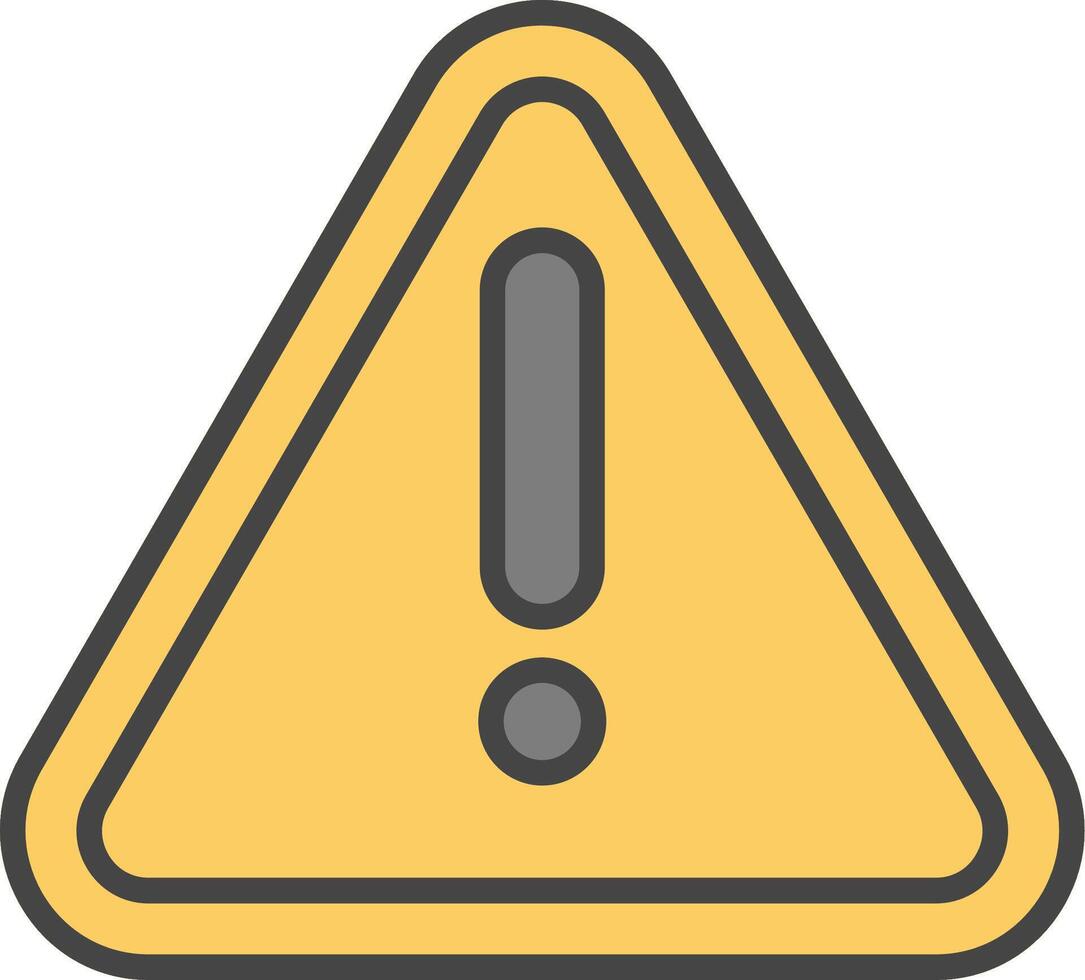 Warning Sign Line Filled Light Icon vector