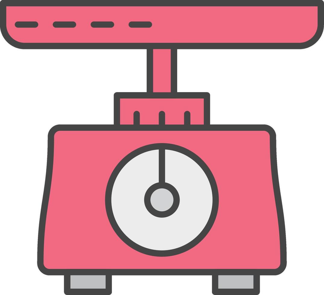 Weighing Scale Line Filled Light Icon vector