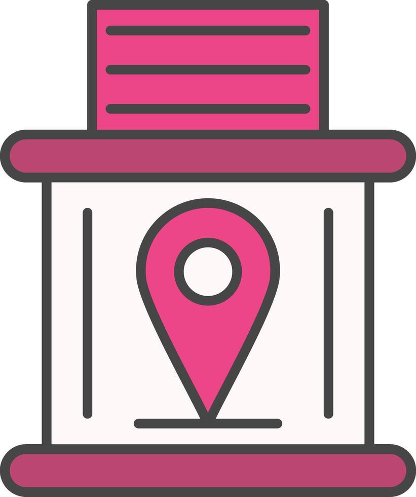 Telephone Booth Line Filled Light Icon vector