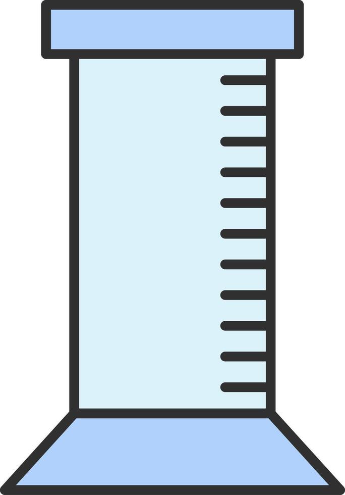 Graduated Cylinder Line Filled Light Icon vector