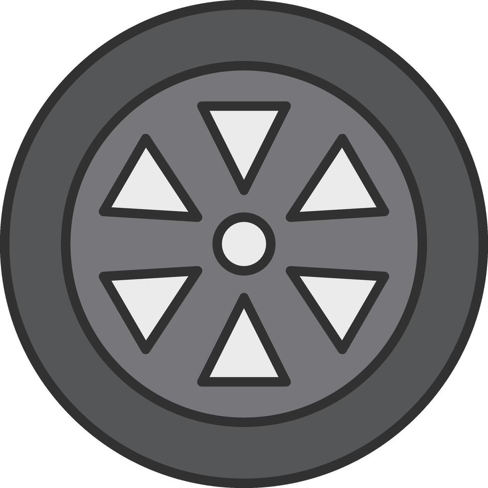 Wheel Line Filled Light Icon vector