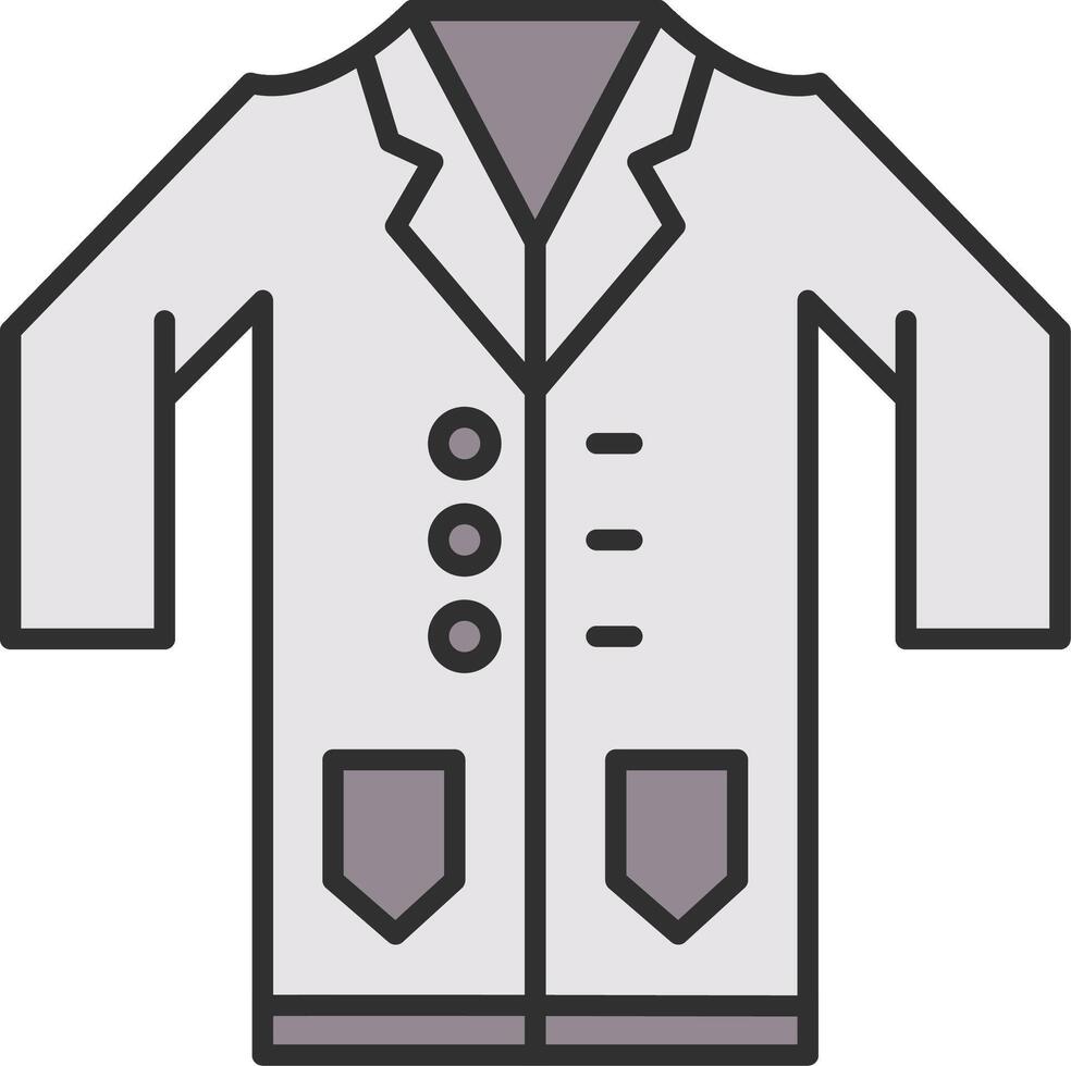 Lab Coat Line Filled Light Icon vector