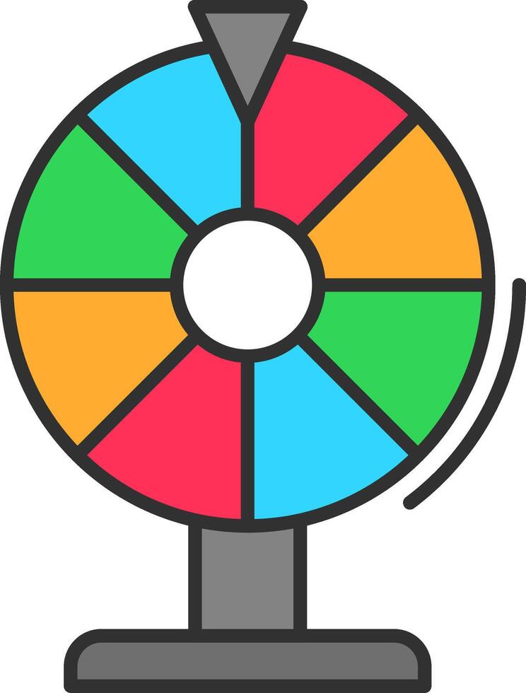 Wheel Of Fortune Line Filled Light Icon vector