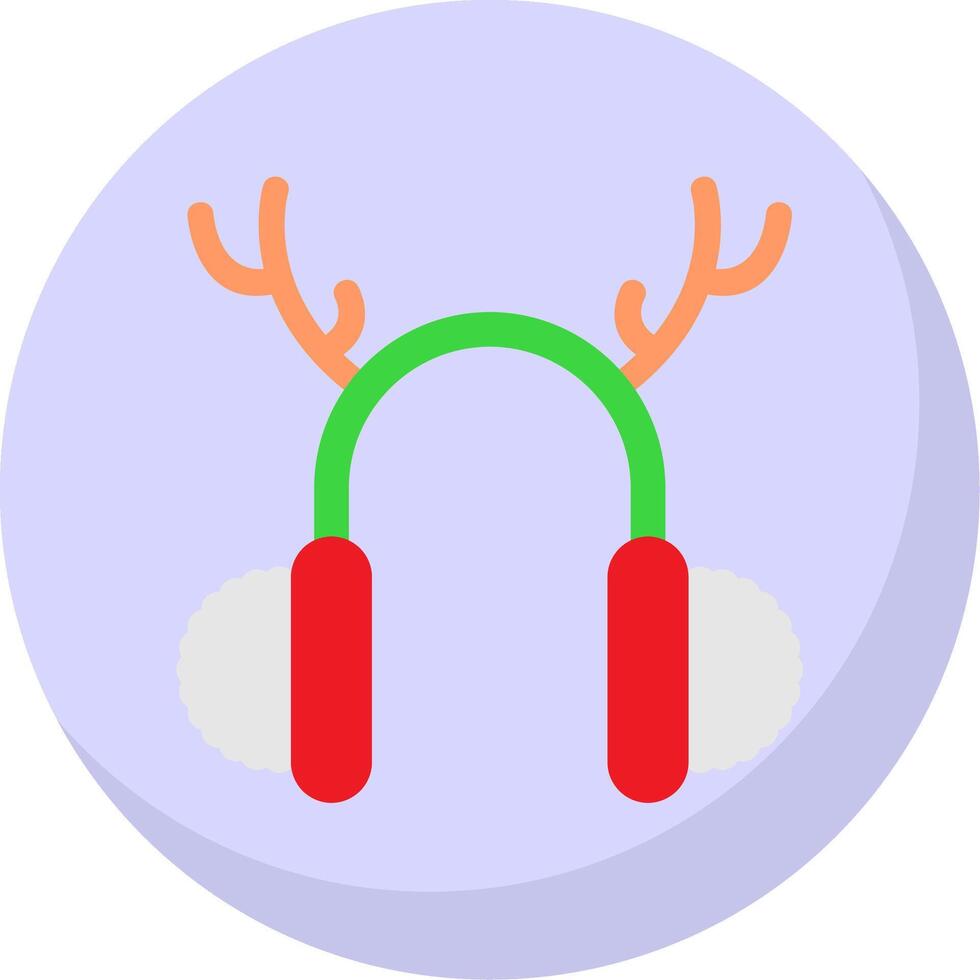 Earmuffs Glyph Flat Bubble Icon vector