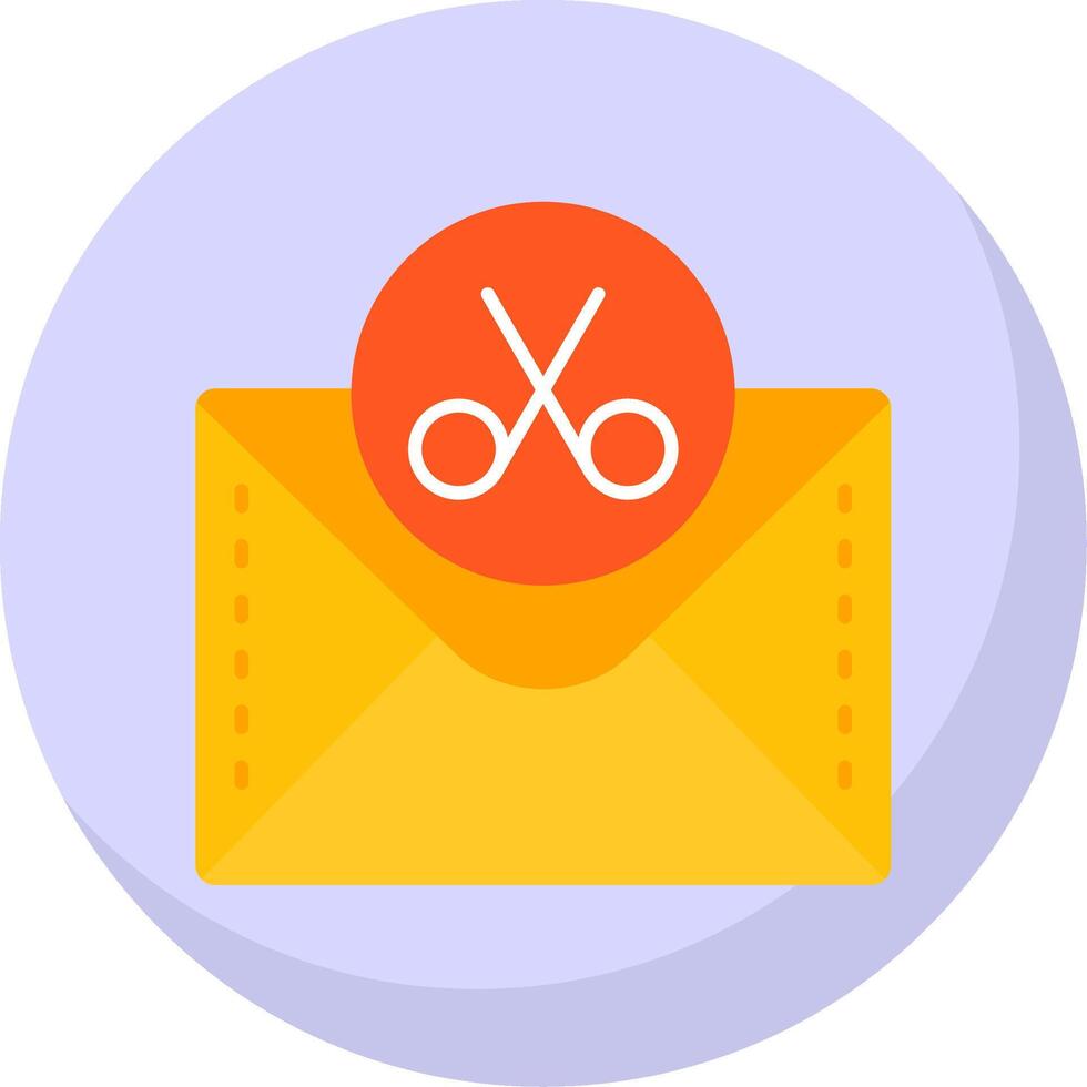 Scissor Glyph Flat Bubble Icon vector