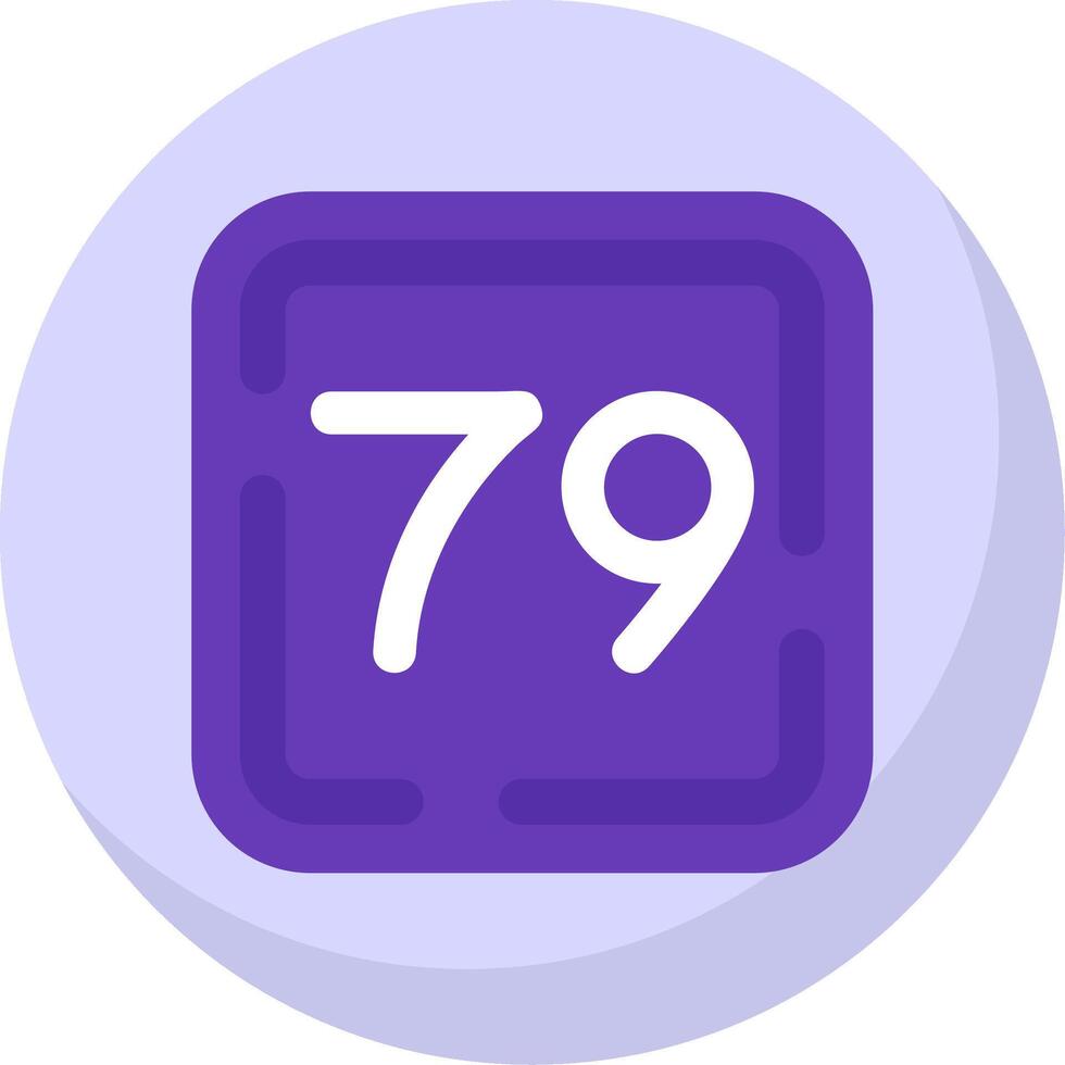 Seventy Nine Glyph Flat Bubble Icon vector