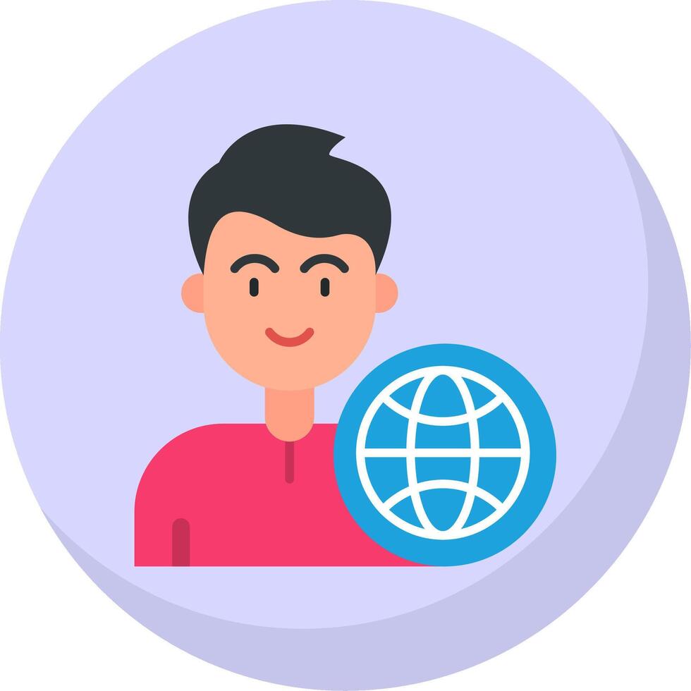 Global Glyph Flat Bubble Icon vector