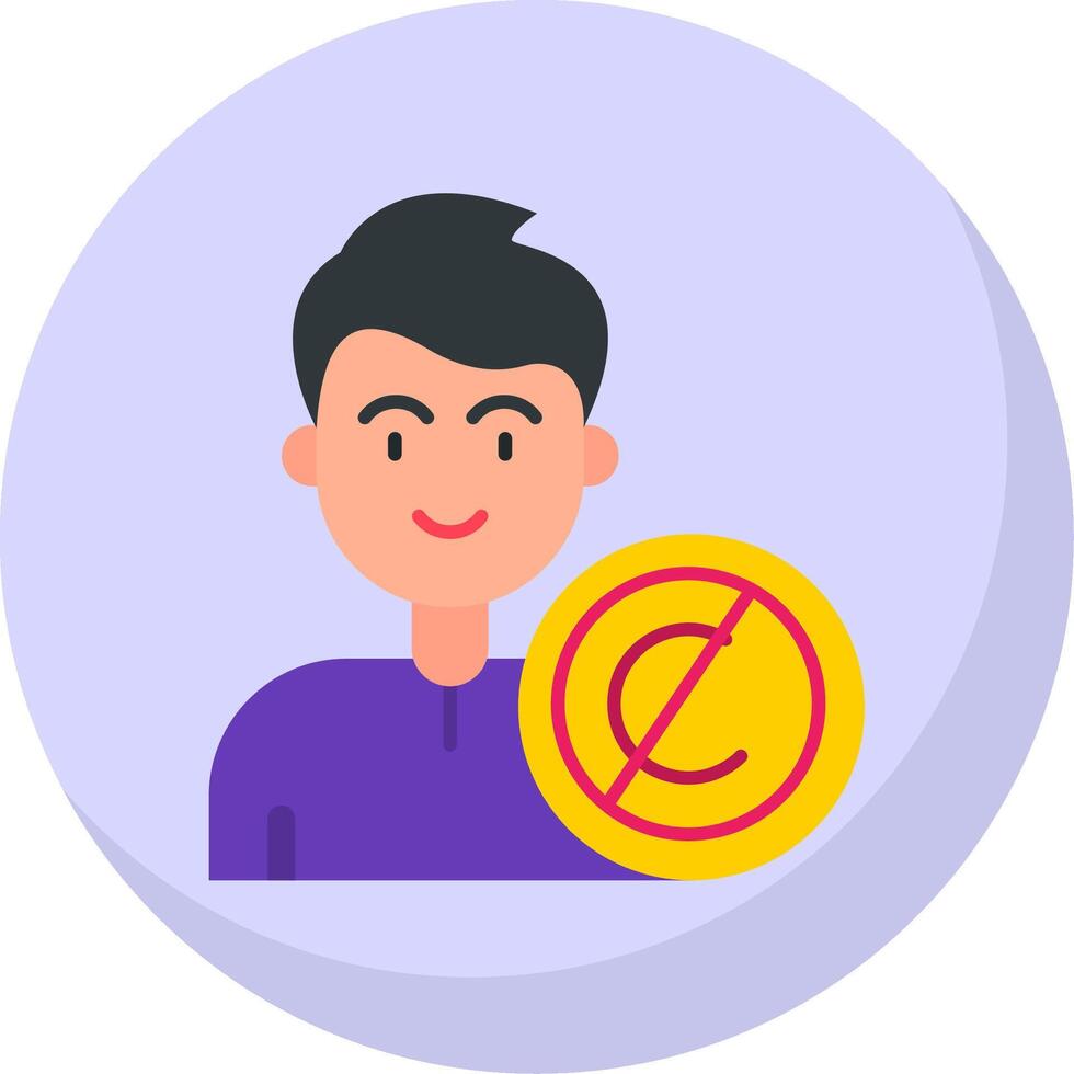 Copyright Glyph Flat Bubble Icon vector