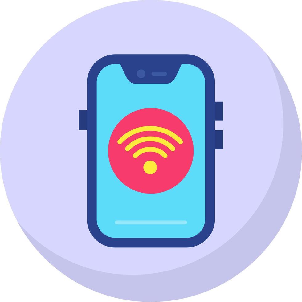 Wifi Glyph Flat Bubble Icon vector