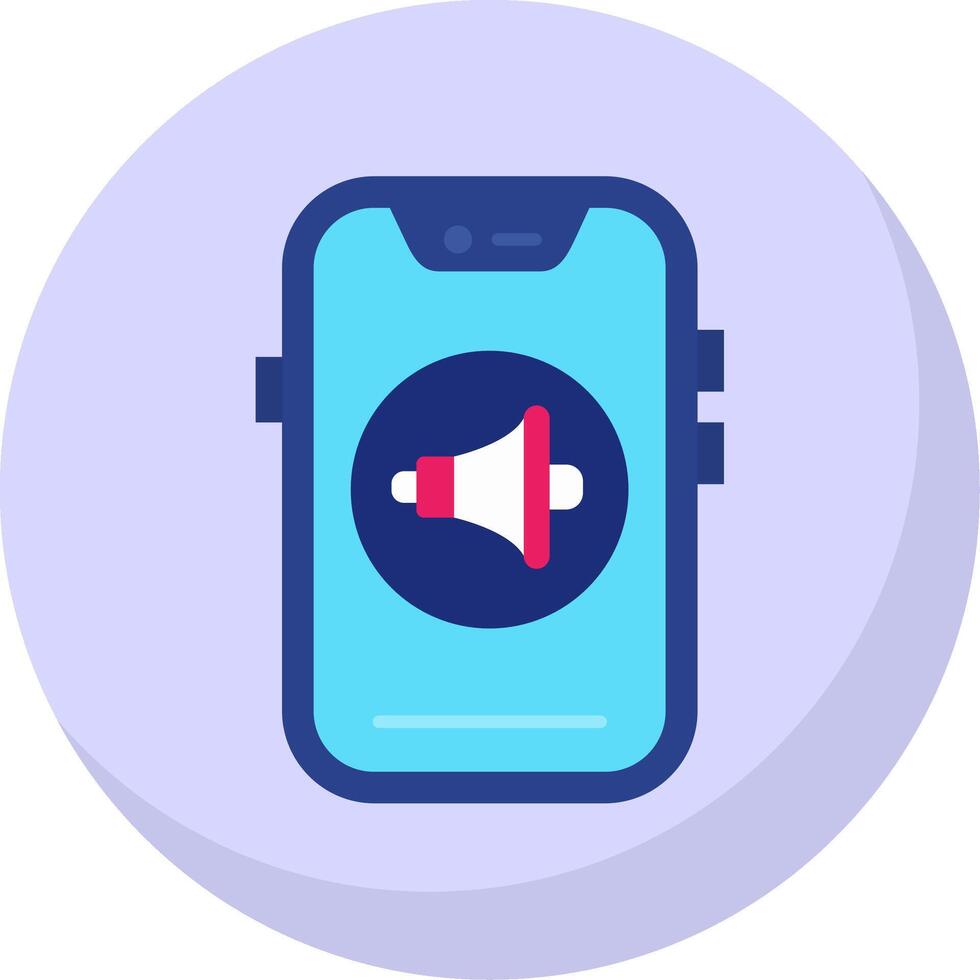 Sound Glyph Flat Bubble Icon vector