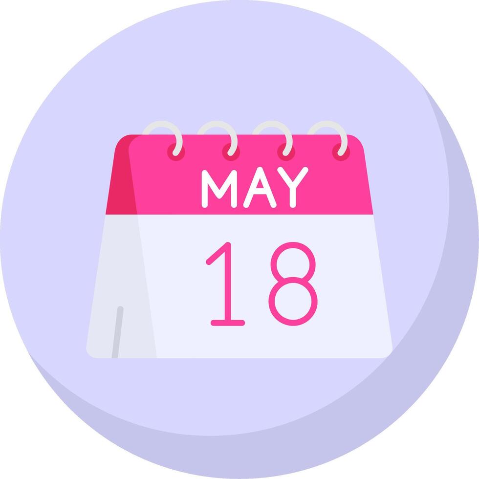 18th of May Glyph Flat Bubble Icon vector