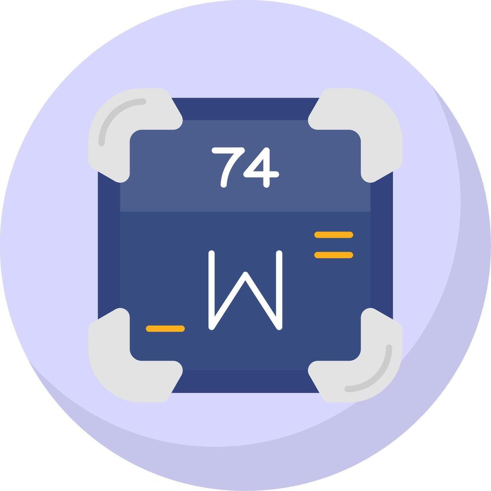 Tungsten Glyph Flat Bubble Icon vector