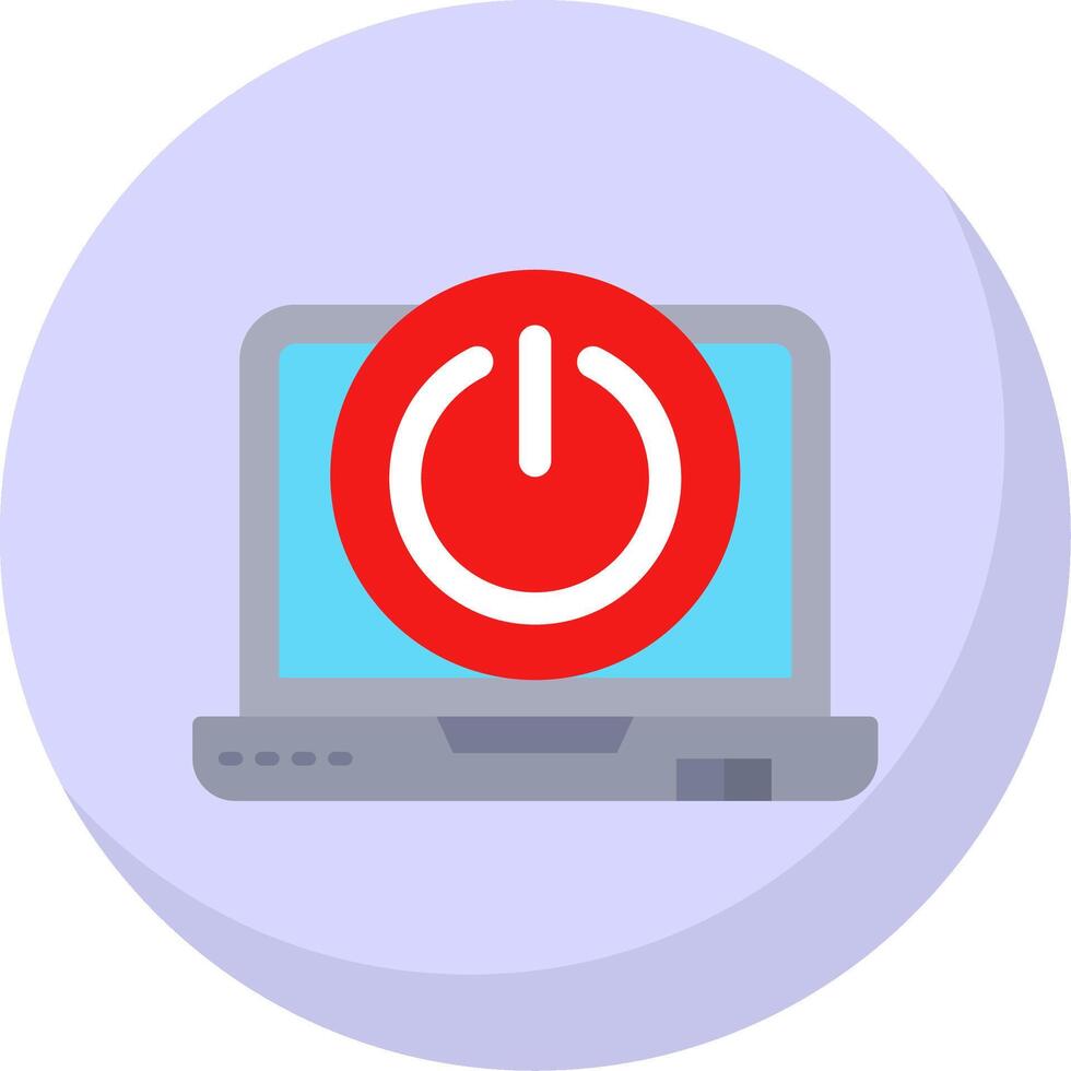 Power off Glyph Flat Bubble Icon vector