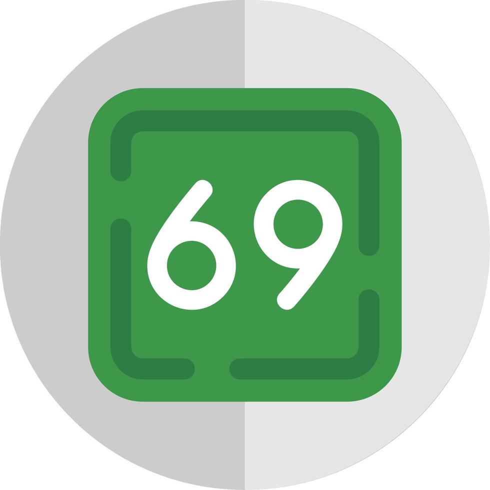 Sixty Nine Flat Scale Icon vector