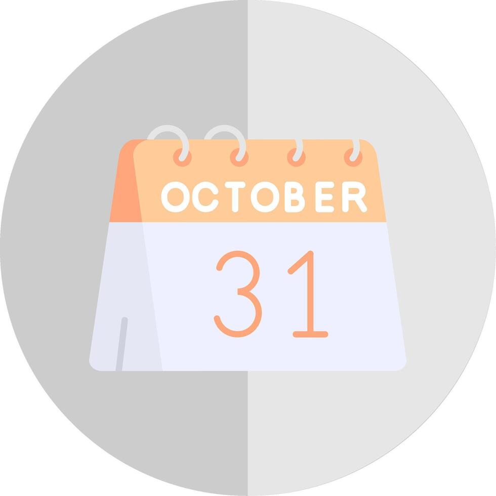 31 de octubre plano escala icono vector