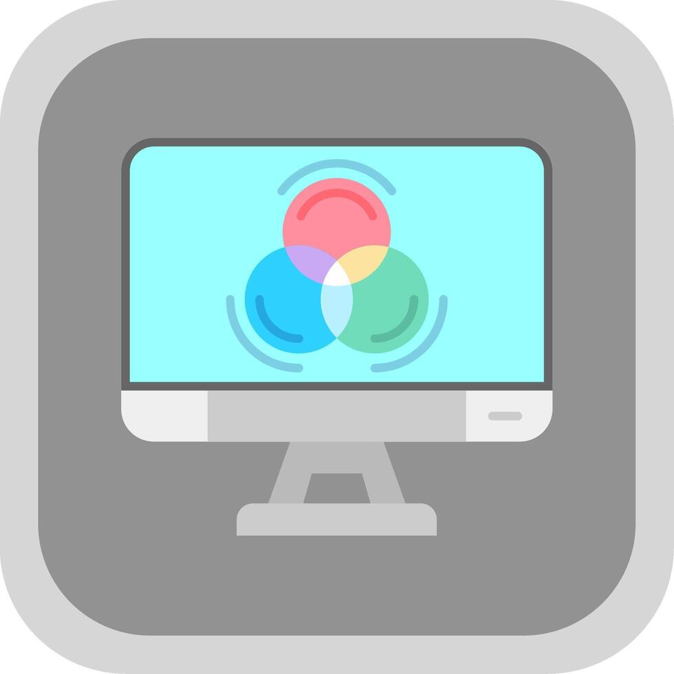 Rgb Flat Round Corner Icon vector