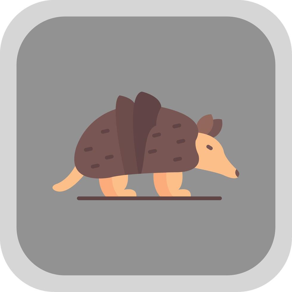 Armadillo Flat Round Corner Icon vector