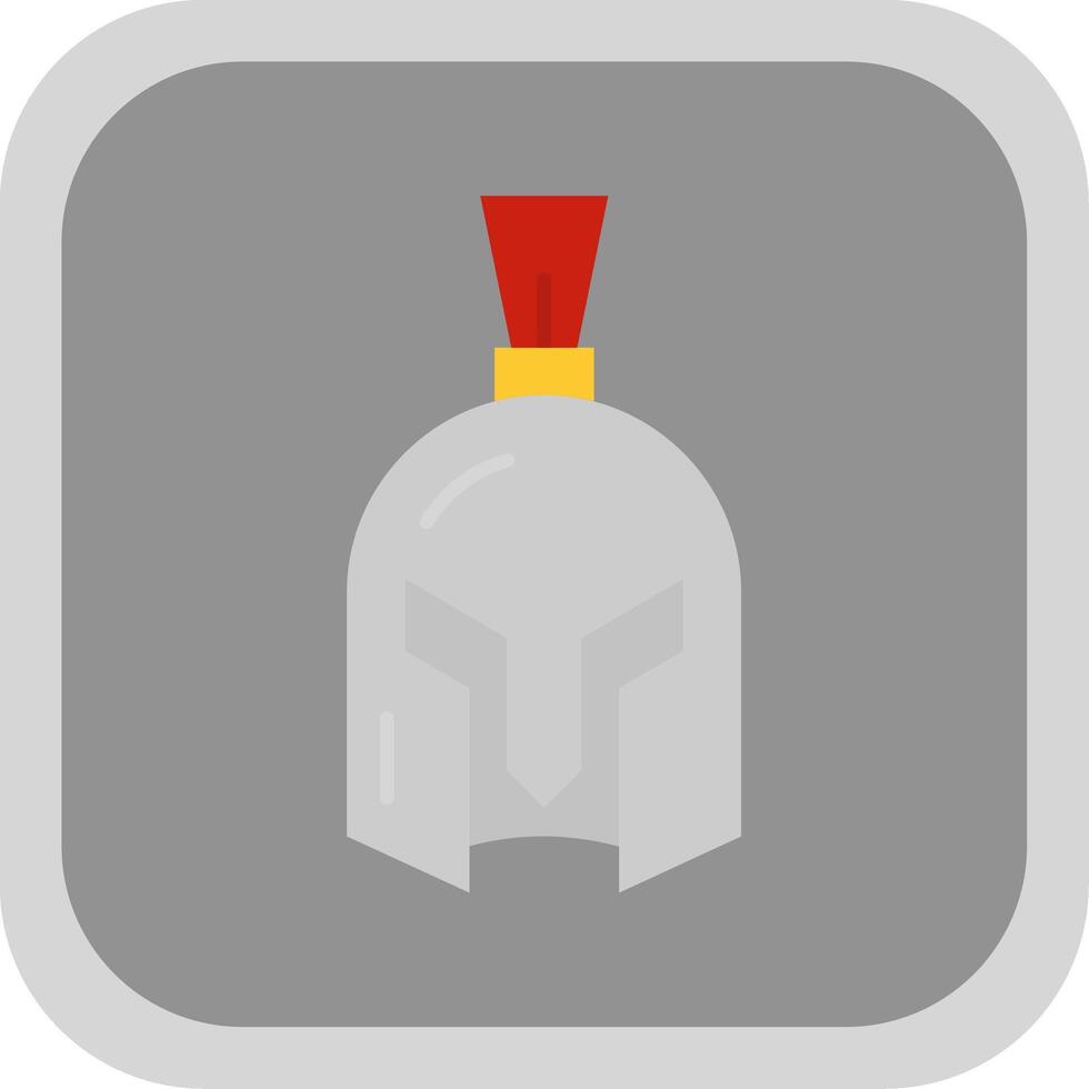 Helmet Flat Round Corner Icon vector