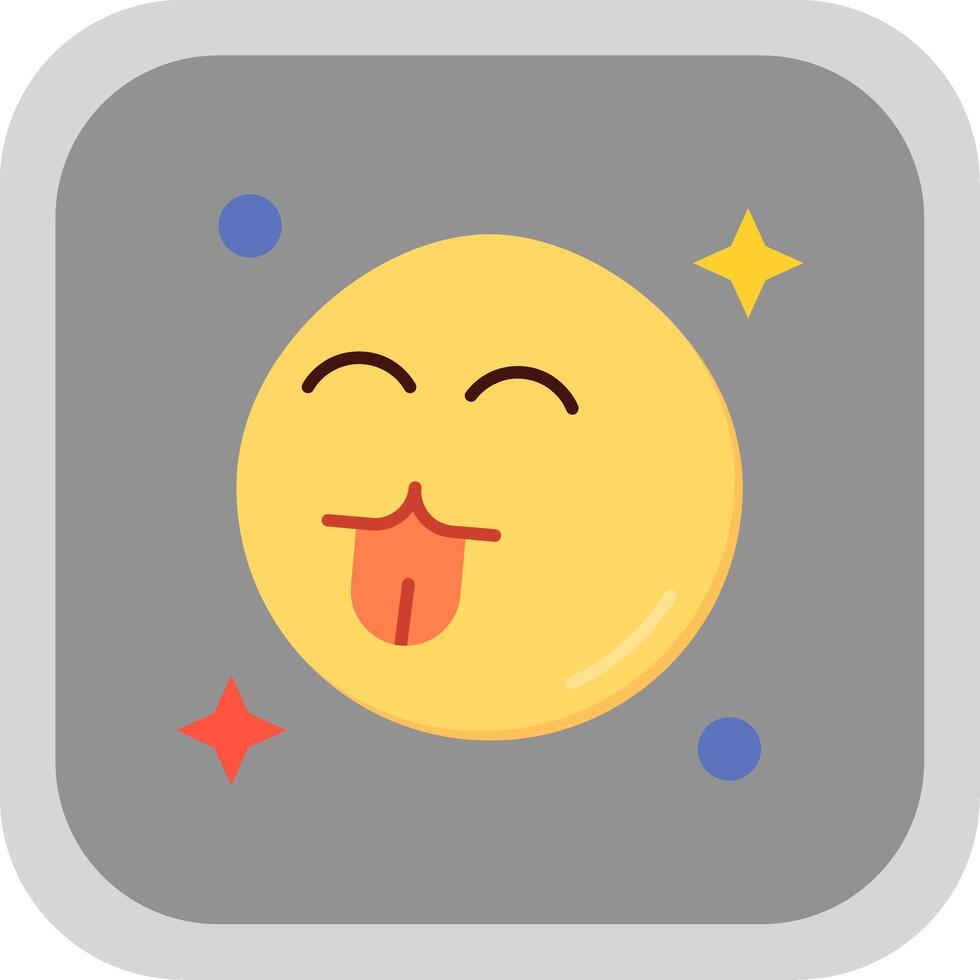 Cute Flat Round Corner Icon vector