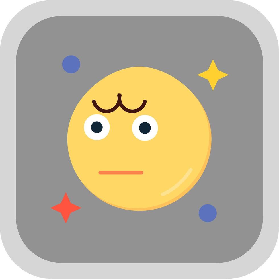 Angry Flat Round Corner Icon vector