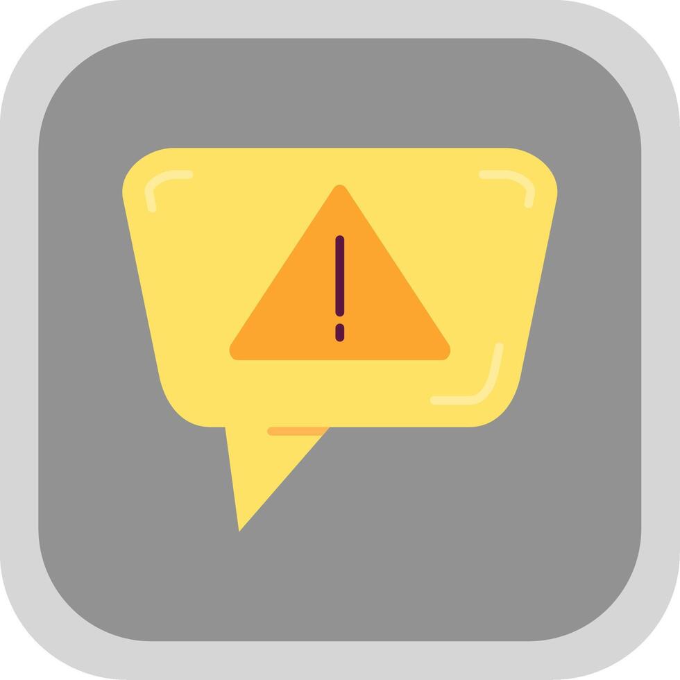 Alert Flat Round Corner Icon vector