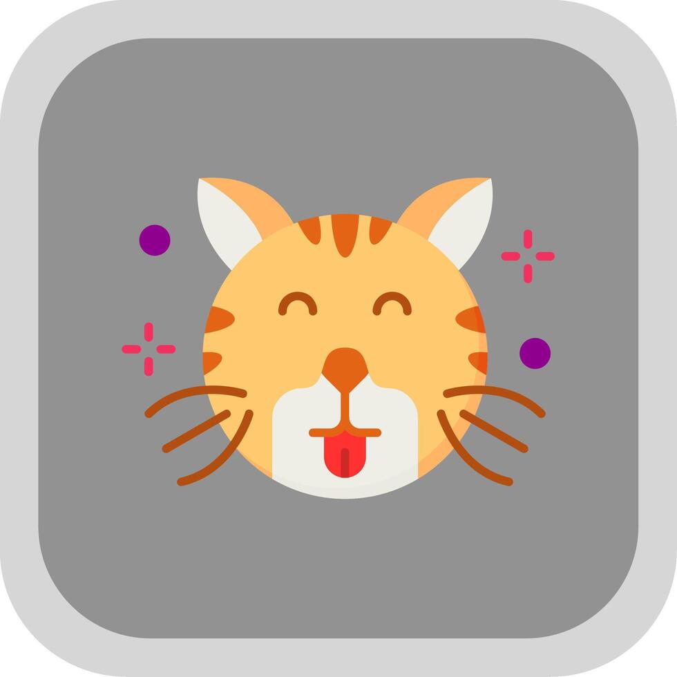 Cute Flat Round Corner Icon vector