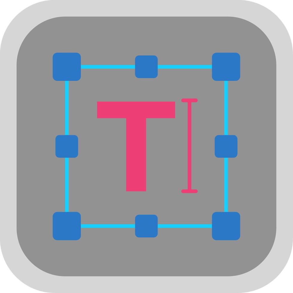 Text Flat Round Corner Icon vector