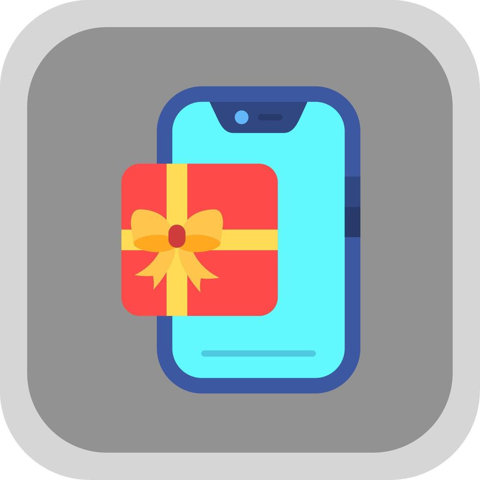 Gift Flat Round Corner Icon vector