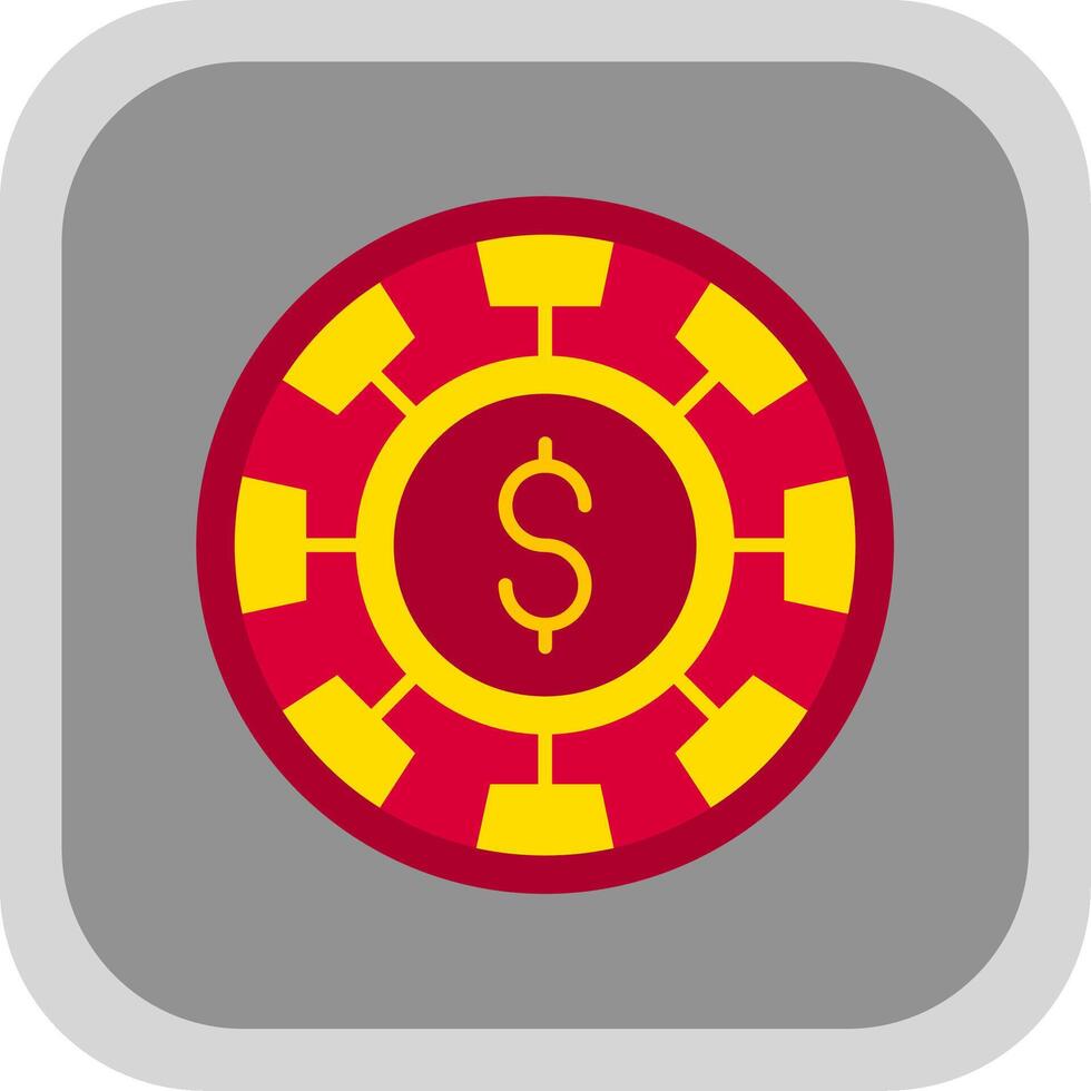 Chip Flat Round Corner Icon vector